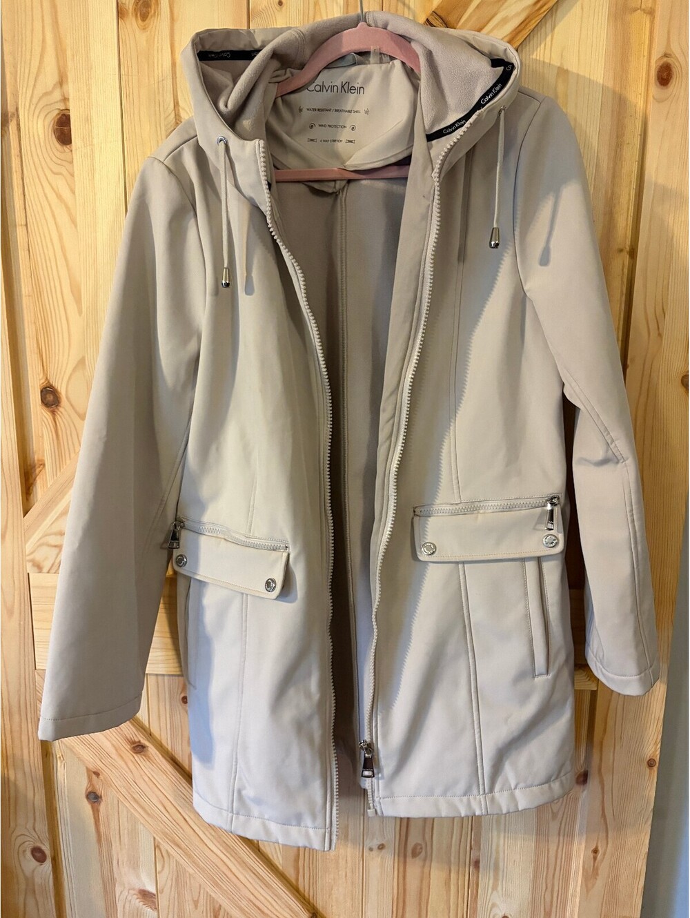 Calvin Klein Water Resistant Breathable Shell Hooded Jacket Size L